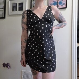 Vintage Y2K Floral Sleeveless Satin Slip Mini Dress